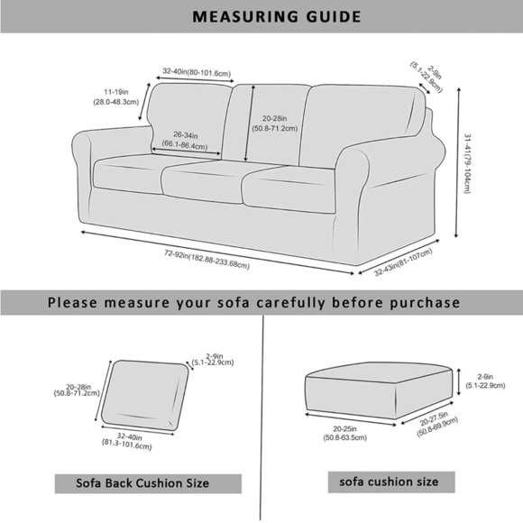 NEW Stretch Velvet Sofa covers- Chocolate Brown- 7 pieces - Picture 4 of 6